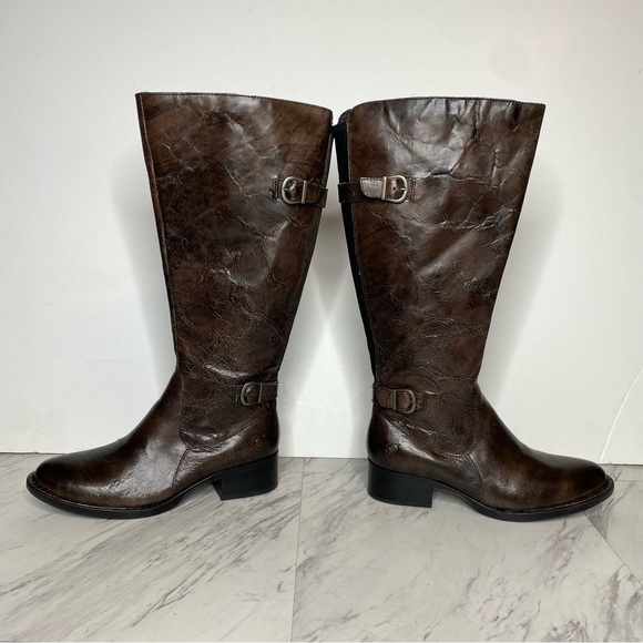 Born Gibb Knee High Wide Calf Brown Leather Boot 7 1/2 M - Picture 8 of 16